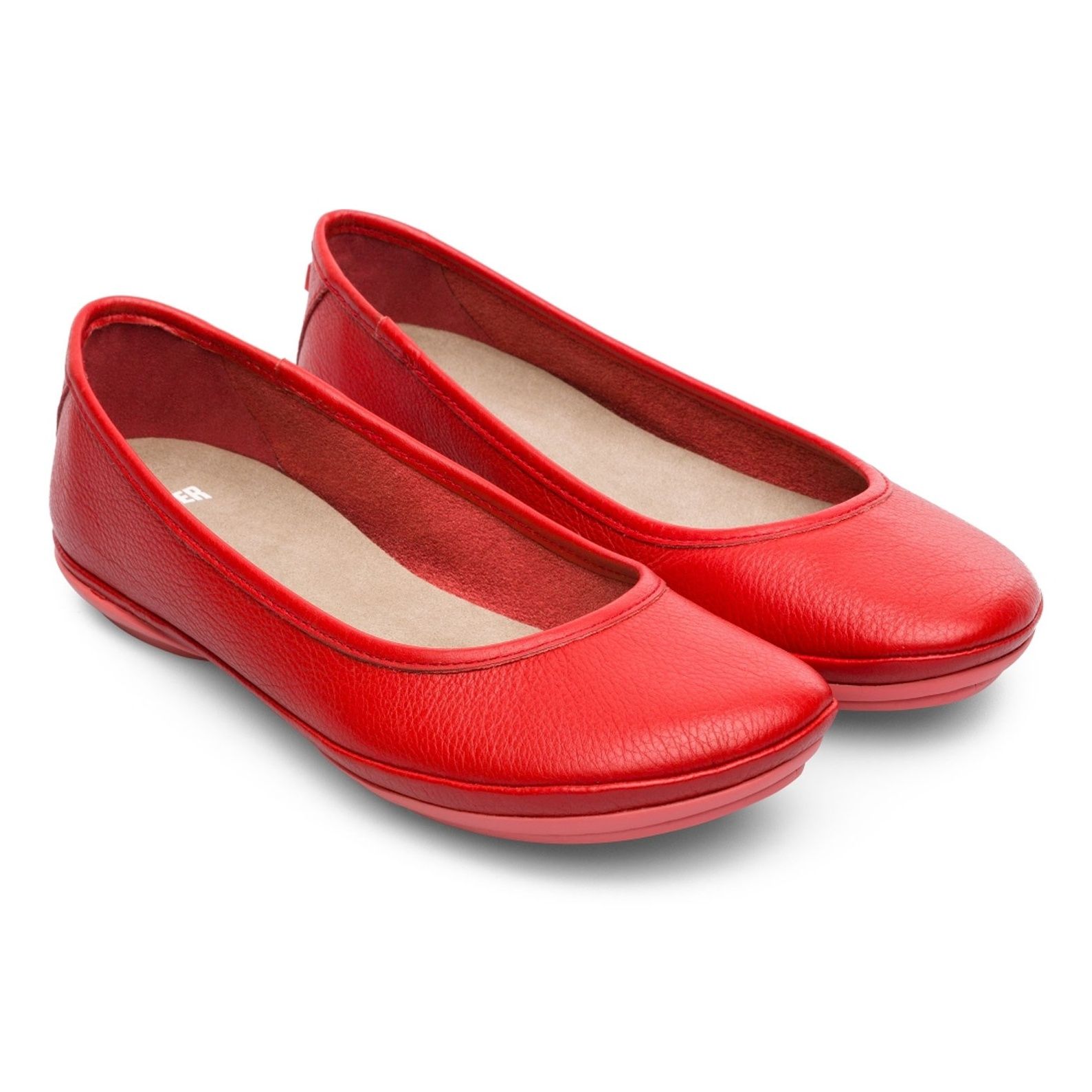 کفش تخت چرم زنانه Right Nina - کمپر - قرمز - 6