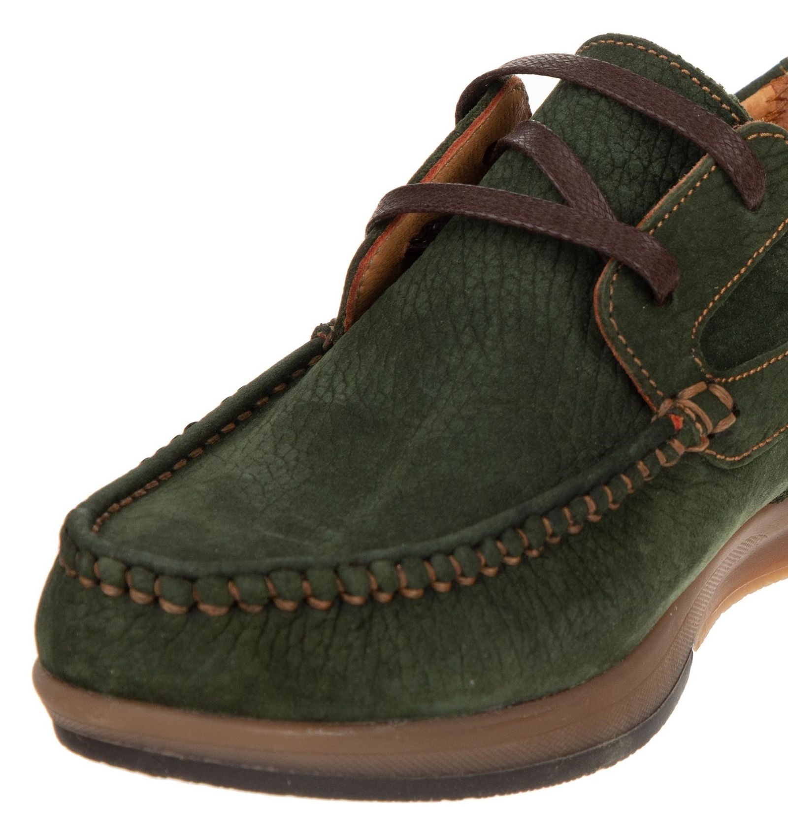 کفش تخت چرم زنانه - برتونیکس - سبز - 7