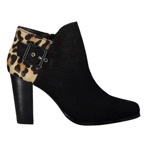 نیم بوت پاشنه بلند چرم زنانه - دون لندن