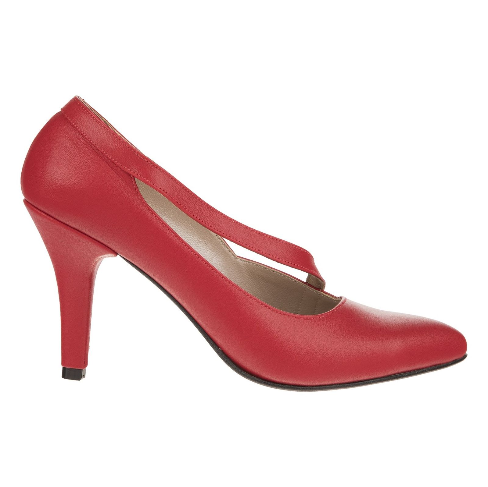 کفش پاشنه بلند چرم زنانه - مارال چرم - قرمز     - 1