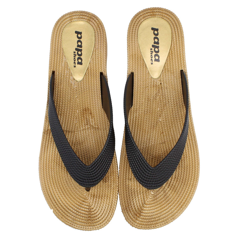 دمپایی لاانگشتی زنانه پاپا مدل ترمه K1-BK