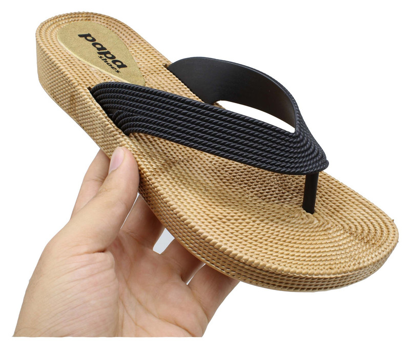 دمپایی لاانگشتی زنانه پاپا مدل ترمه K1-BK