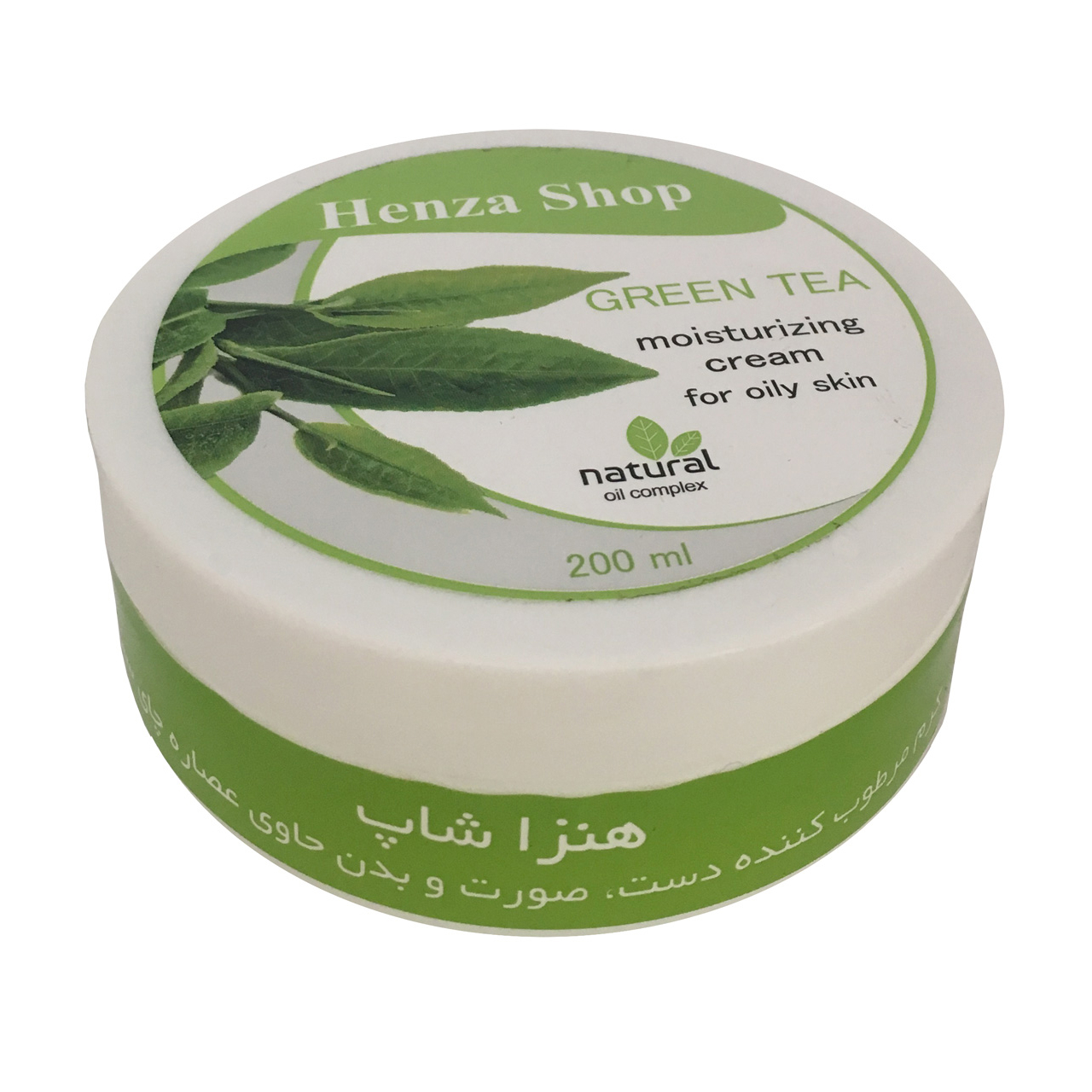 کرم مرطوب کننده هنزا شاپ مدل چای سبز حجم 200 میلی لیتر