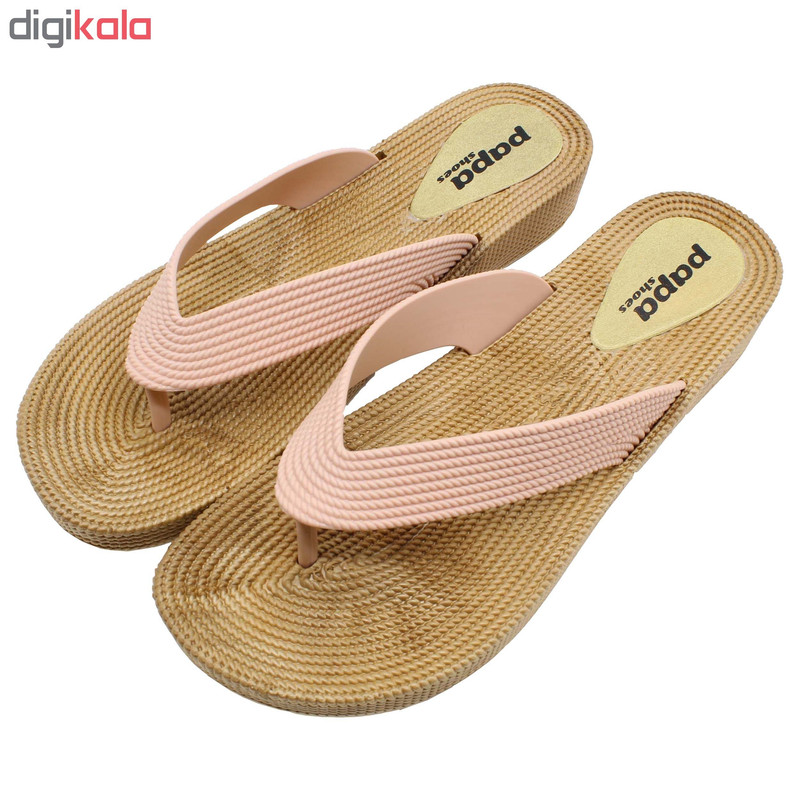 دمپایی لاانگشتی زنانه پاپا مدل ترمه K1-CR