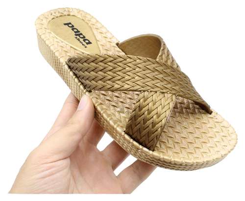 دمپایی زنانه پاپا مدل حصیری K1-GD دمپایی زنانه پاپا مدل حصیری K1-GD