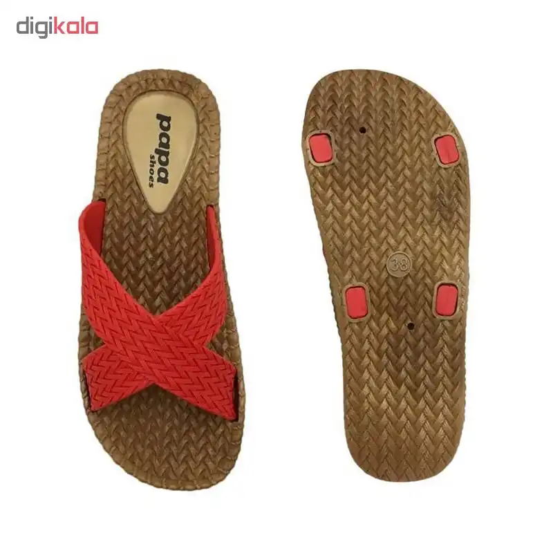 دمپایی زنانه پاپا مدل حصیری کد K1-RD