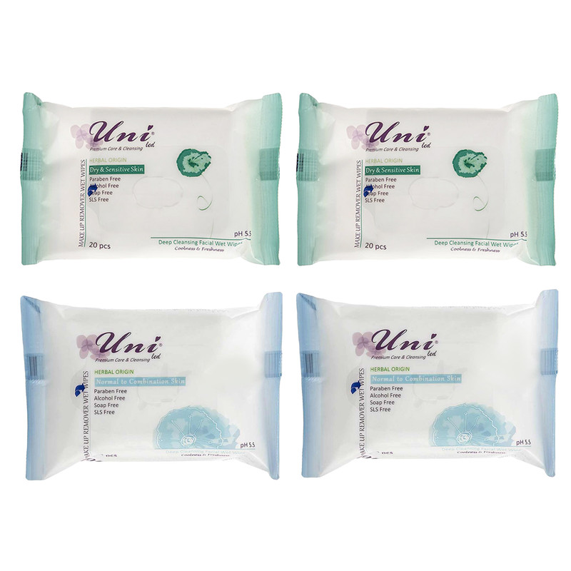 دستمال مرطوب یونی لد مدل D norm مجموعه 4 عددی