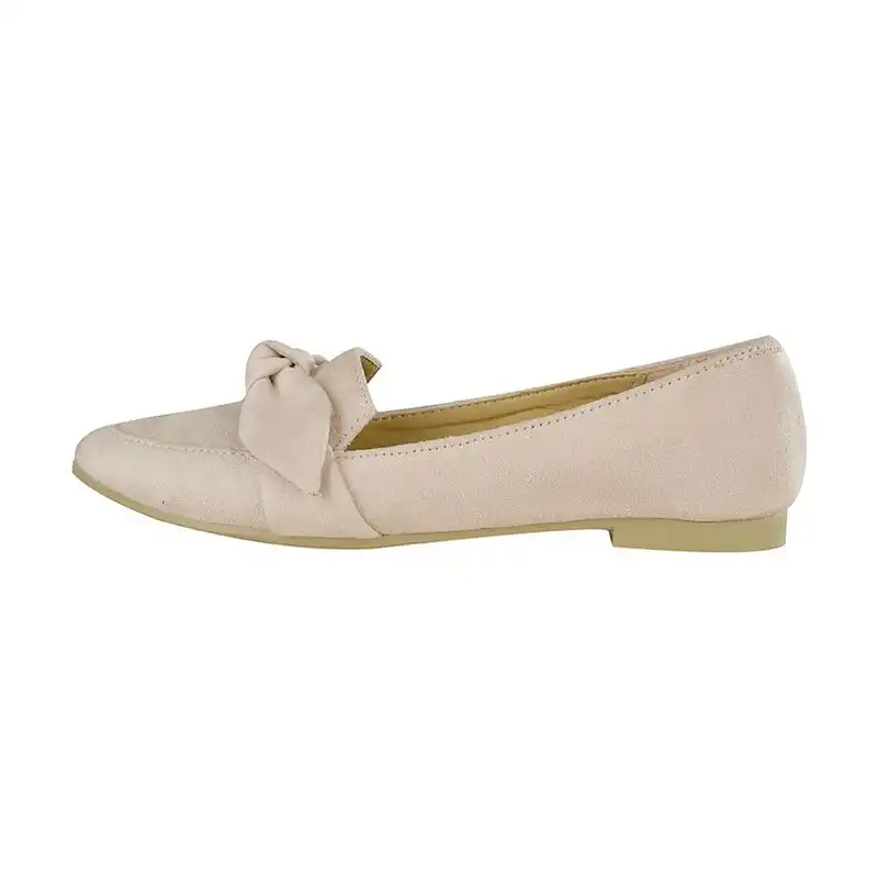 کفش زنانه مدل پاپیون کد 159013009 روفرشی رنگ کرم