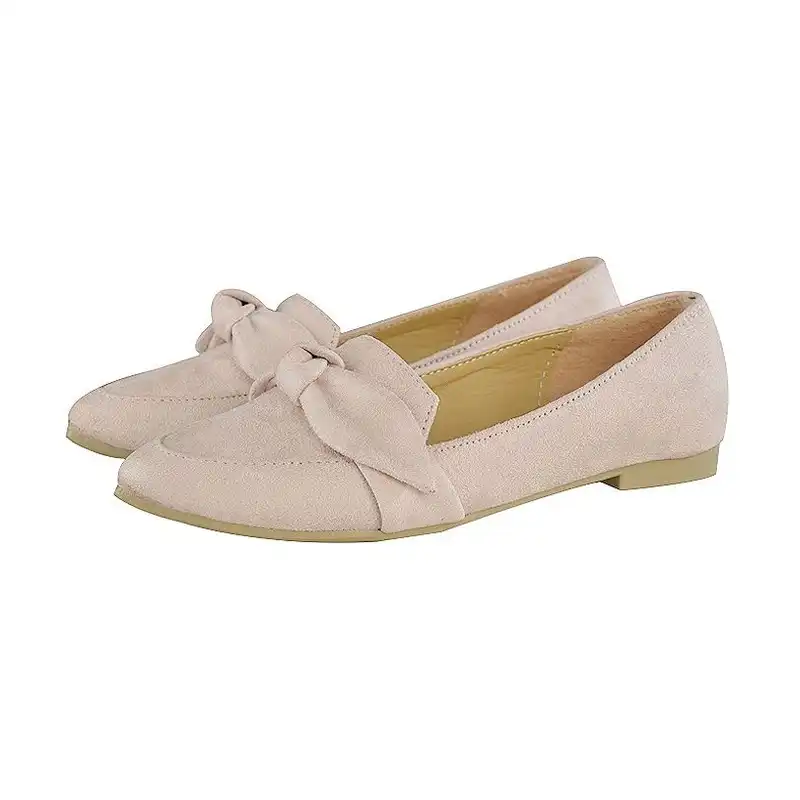 کفش زنانه مدل پاپیون کد 159013009 روفرشی رنگ کرم