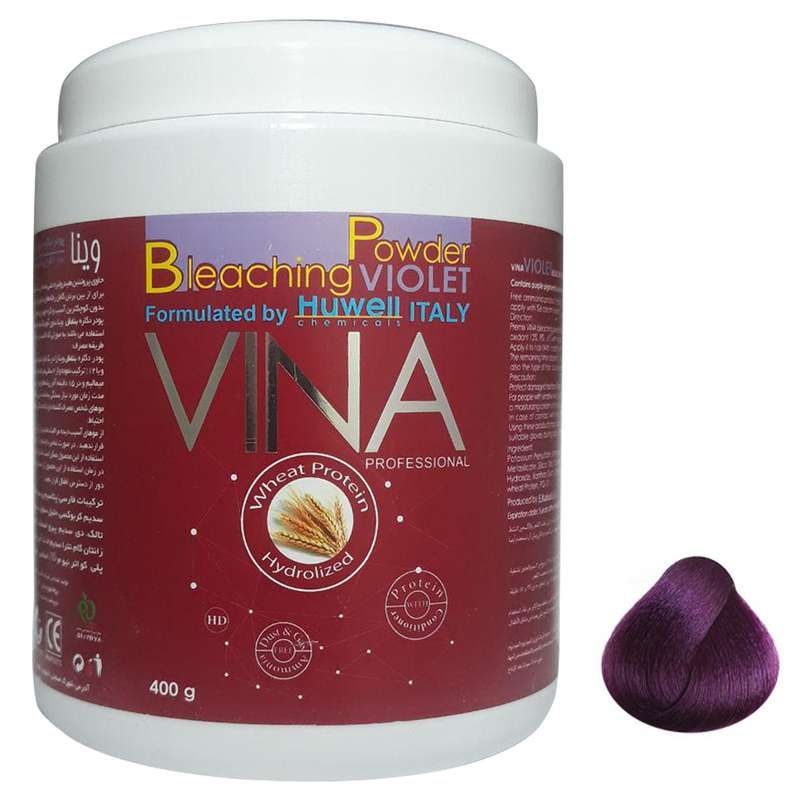 پودر دکلره وینا کد 403 حجم 400 گرم رنگ بنفش