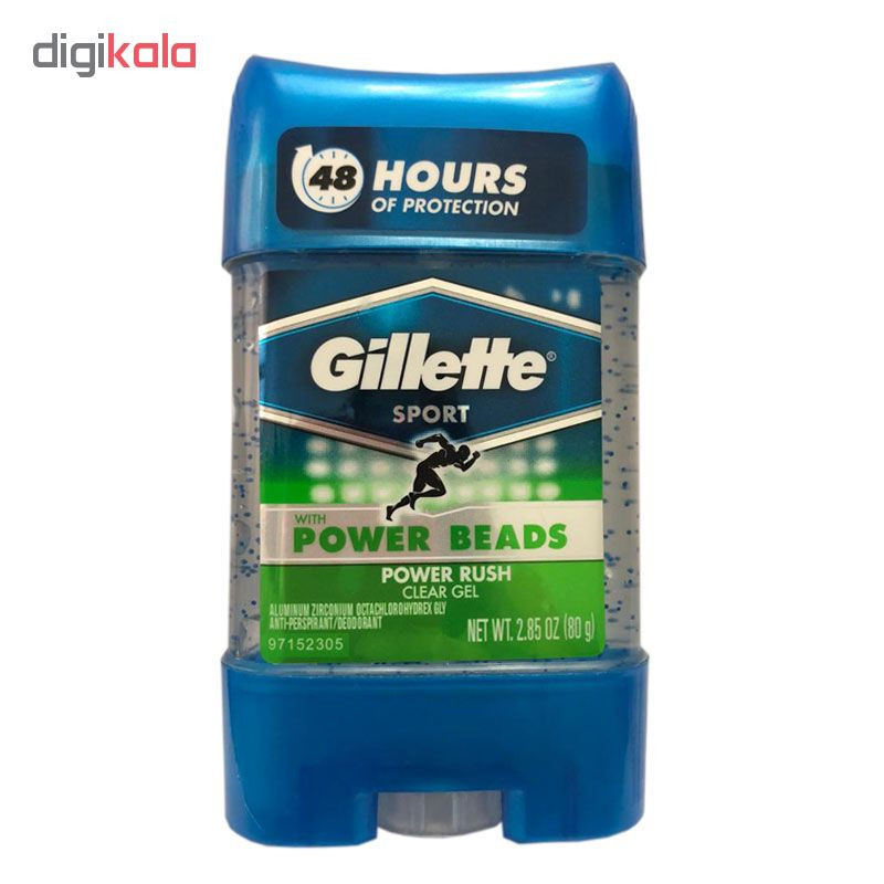 ژل شفاف ضد تعریق مردانه ژیلت مدل Power Beads Power Rush حجم 75 میلی لیتر