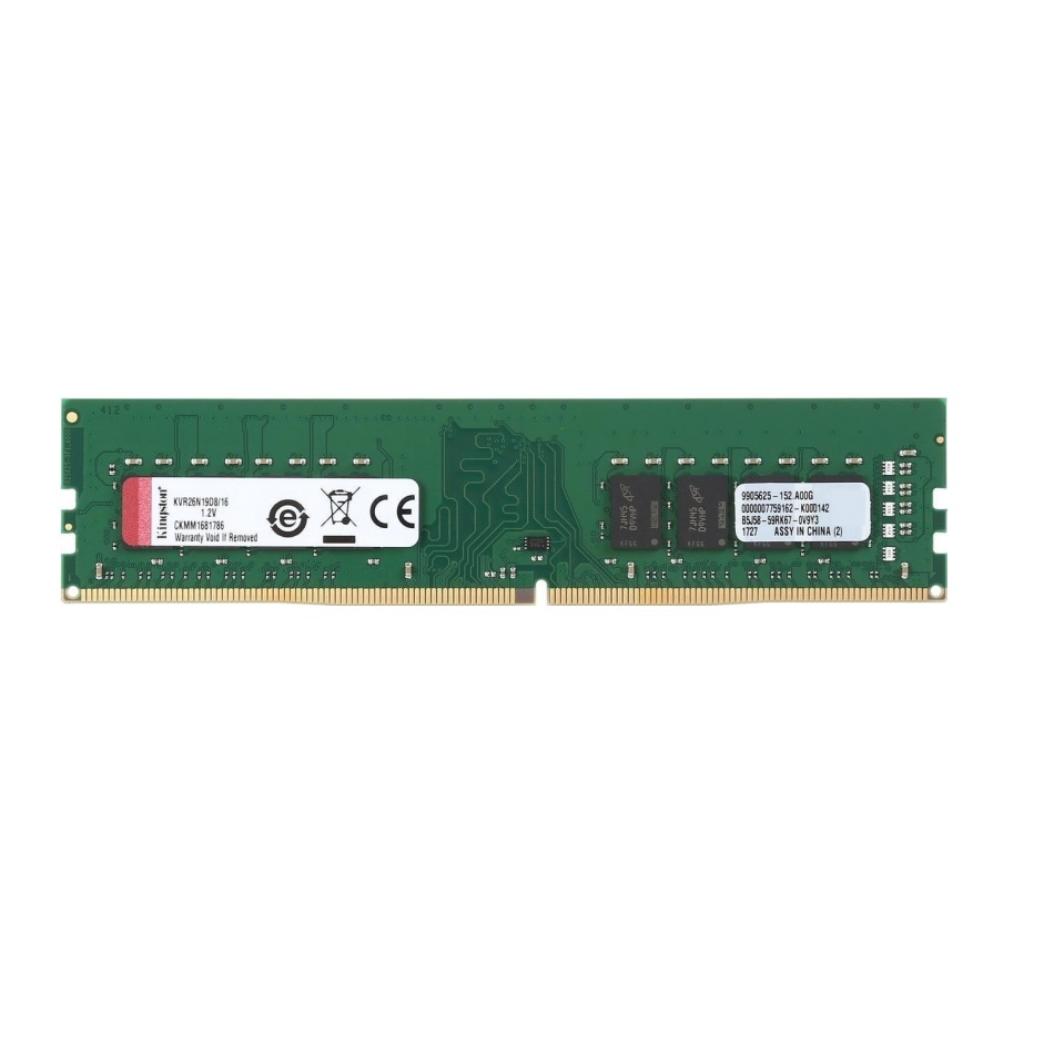 رم دسکتاپ DDR4 تک کاناله 2666 مگاهرتز CL19 کینگستون مدل kvr26n19d8/16 ظرفیت 16 گیگابایت