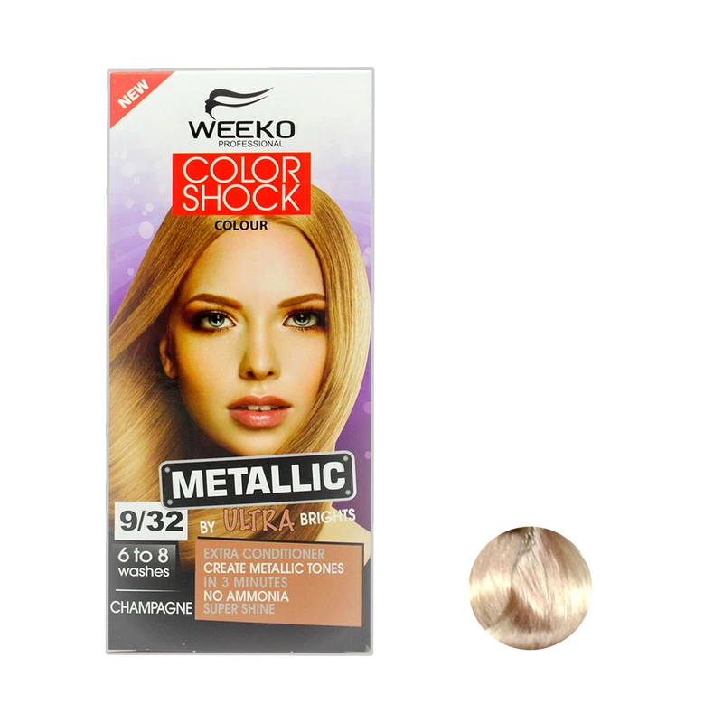 کیت رنگ مو ویکو مدل color shock شماره 9/32 حجم 80 میلی لیتر رنگ طلایی