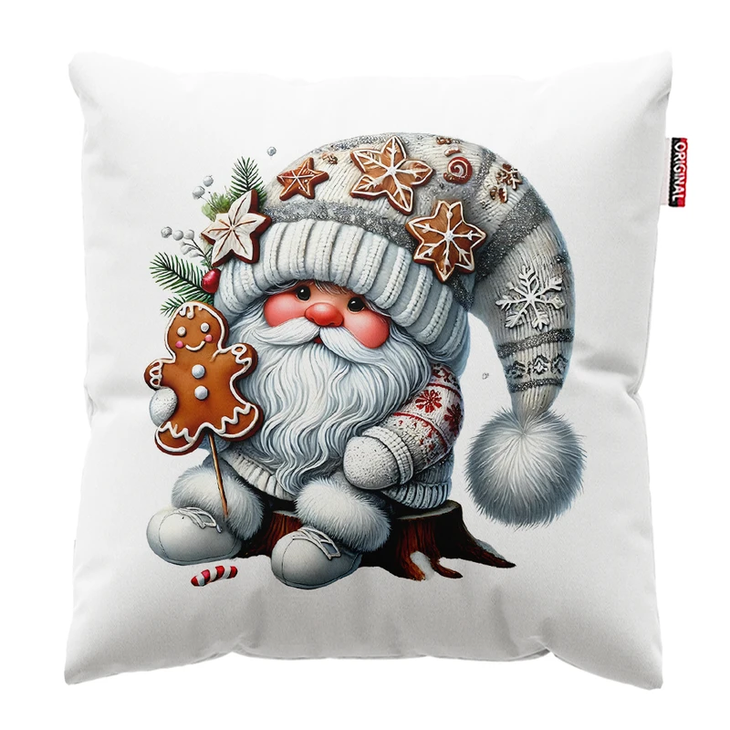 کوسن پاد آفرین مدل کریسمس طرح بابانوئل کاج گوزن آدم برفی کد PK302624 سایز 30*30 سانتی متر