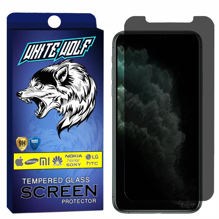 محافظ صفحه نمایش حریم شخصی وایت ولف مدل WGPS مناسب برای گوشی موبایل اپل iPhone 11 PRO