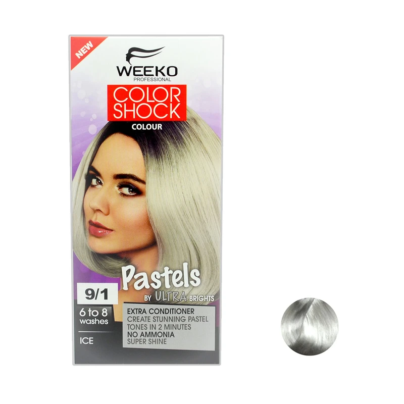 کیت رنگ مو ویکو مدل color shock شماره 9/1 حجم 80 میلی لیتر رنگ یخی