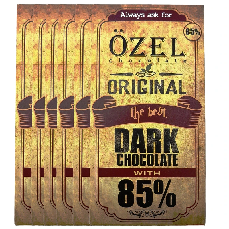 شکلات تلخ 85 درصد اوزل مقدار 80 گرم بسته 6 عددی