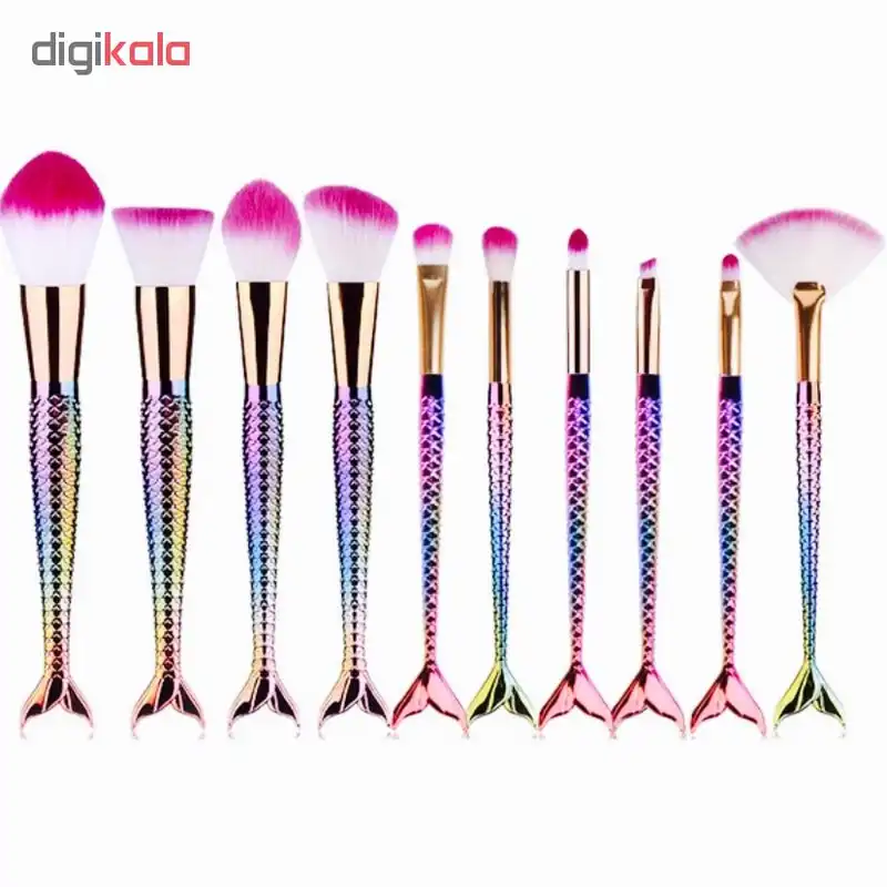 ست برس آرایشی طرح پری دریایی بسته ۱۰ عددی