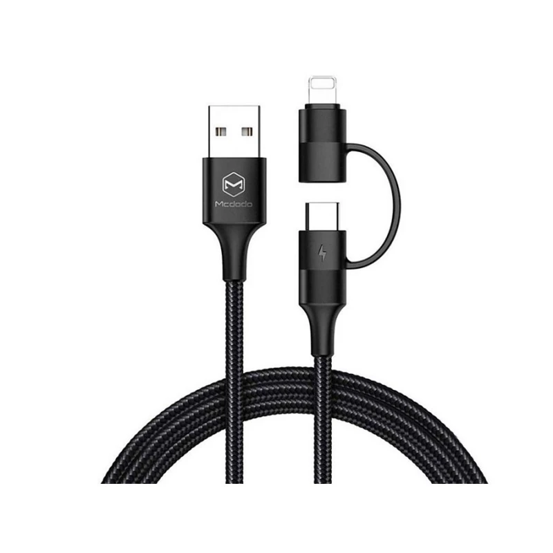 کابل تبدیل USB به لایتنینگ/USB-C مک دودو مدل CA-6800 طول 1.2 متر