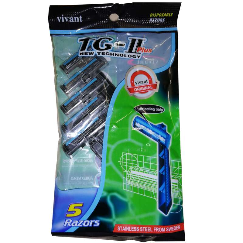 خود تراش مردانه ویوانت مدل TG-II PLUS بسته 5 عددی خود تراش مردانه ویوانت مدل TG-II PLUS بسته 5 عددی