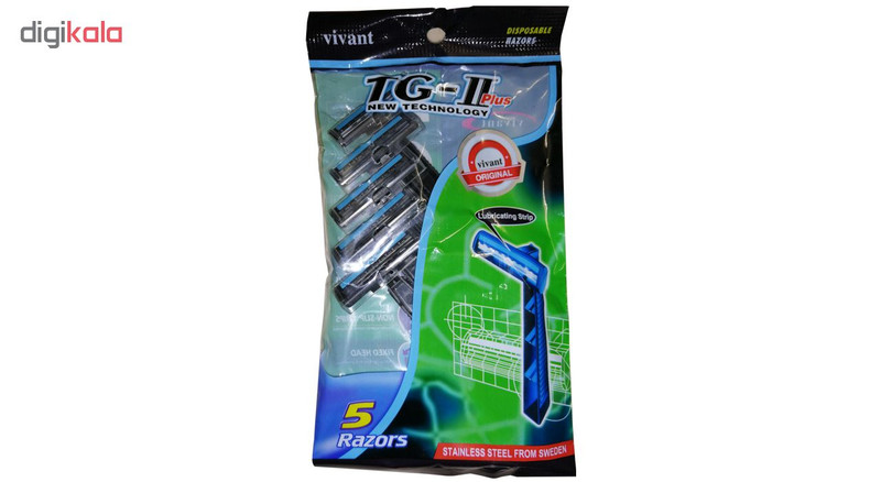 خود تراش مردانه ویوانت مدل TG-II PLUS بسته 5 عددی خود تراش مردانه ویوانت مدل TG-II PLUS بسته 5 عددی