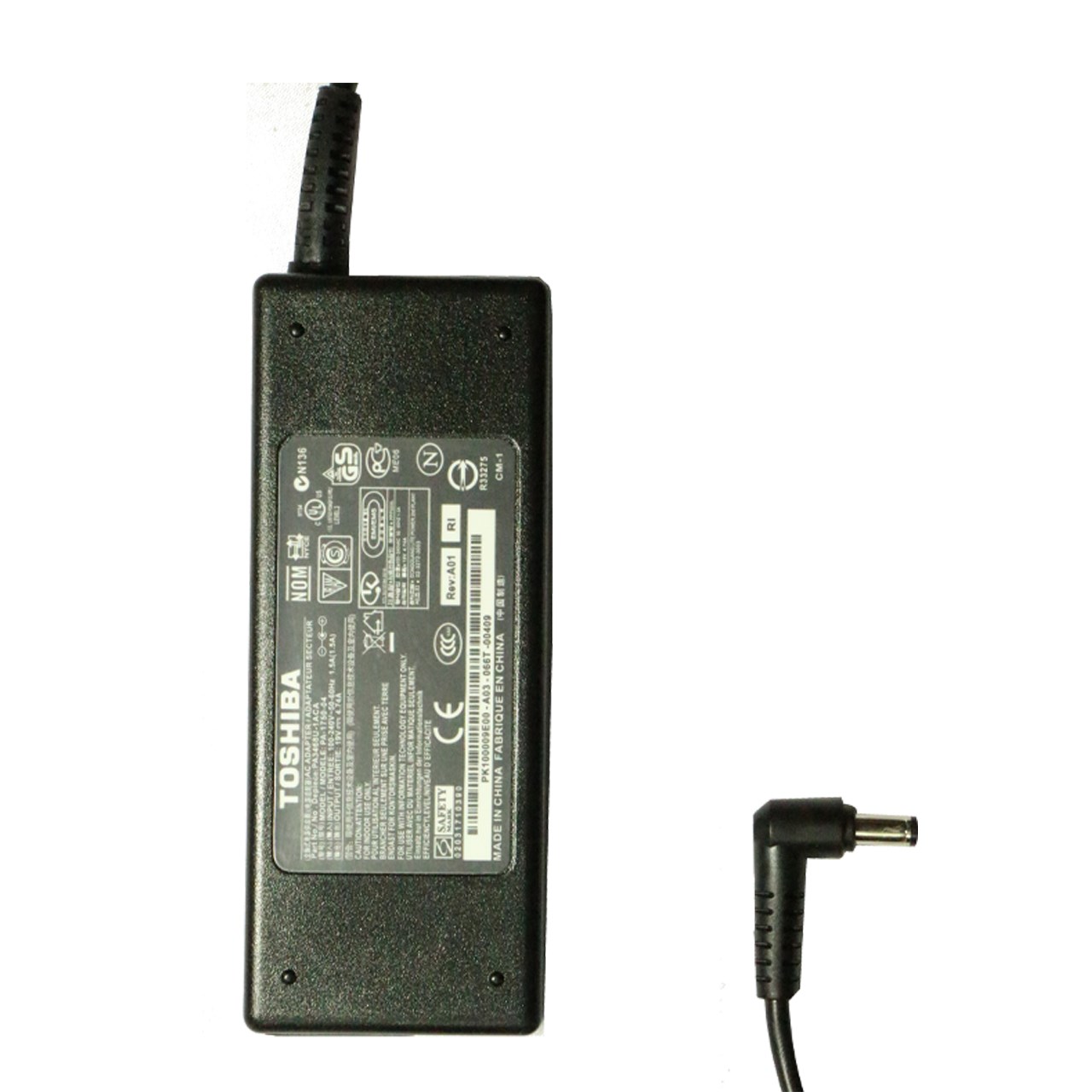 شارژر لپ تاپ 19 ولت 4.74 آمپر توشیبا مدل PA-1750-04 به همراه کابل برق