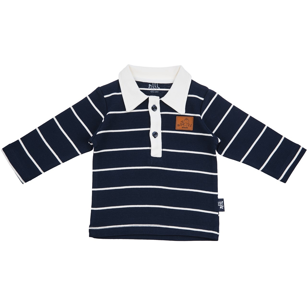 تی شرت آستین بلند نوزادی  نیلی مدل Navy Blue Stripes