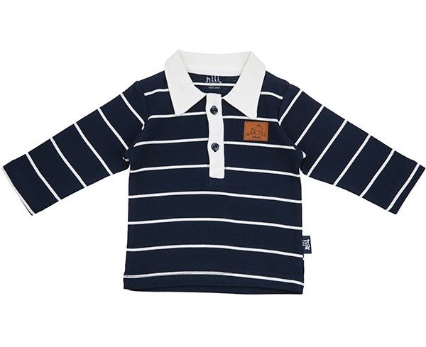 تی شرت آستین بلند نوزادینیلی مدل Navy Blue Stripes