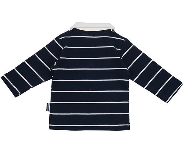 تی شرت آستین بلند نوزادی نیلی مدل Navy Blue Stripes -  - 3