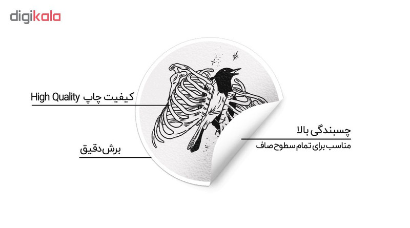 استیکر لپ تاپ ماسا دیزاین طرح پرنده مدل STK736