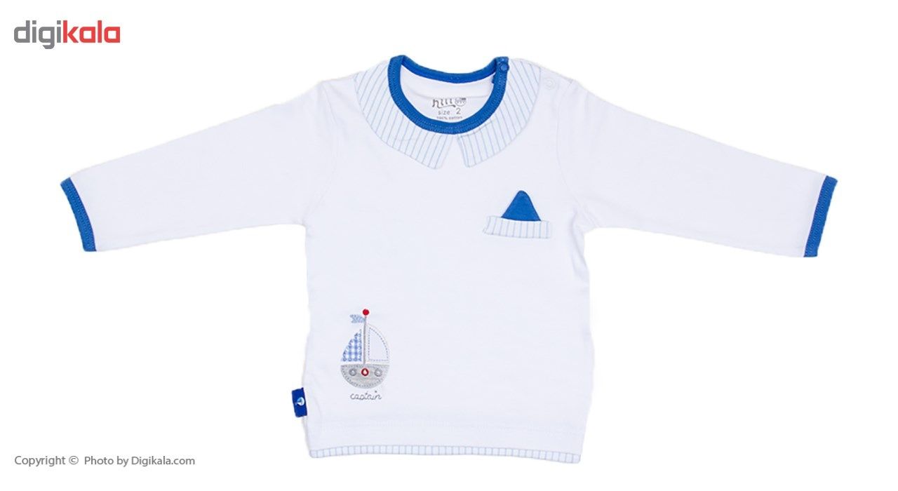 تی شرت آستین بلند نوزادی نیلی مدل Boat -  - 2
