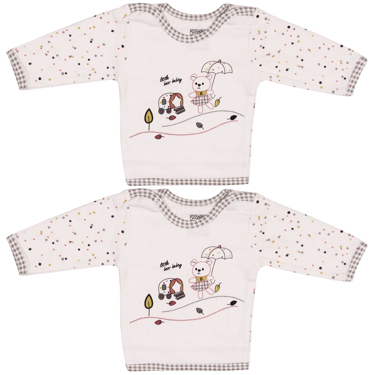 ست لباس نوزاد پوشیران مدل Little Bear Bebay   بسته 2 عددی