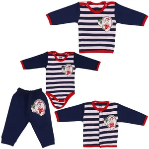 ست لباس نوزاد پوشیران مدل Spinach بسته 4 عددی