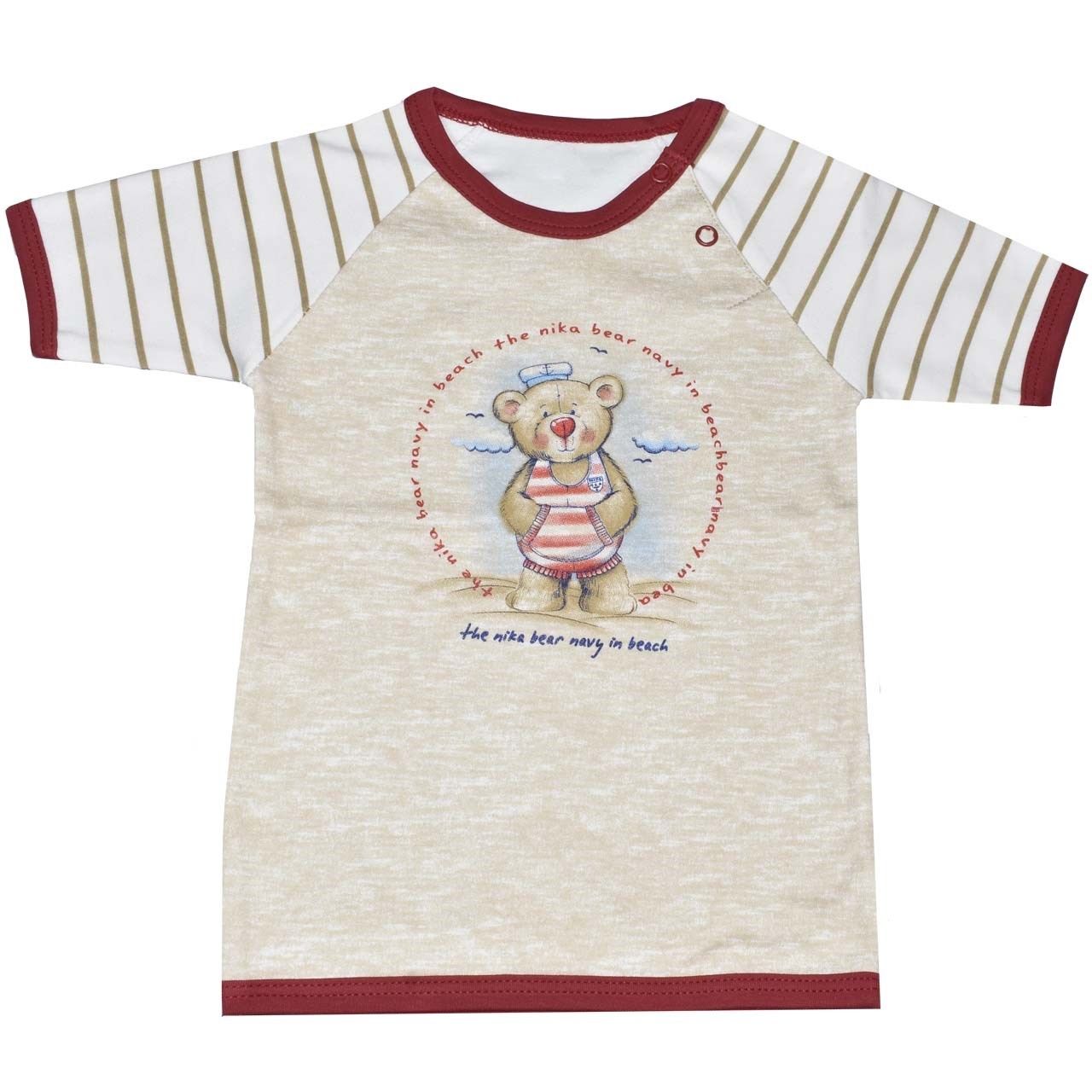 تی شرت آستین کوتاه نوزادی نیروان طرح خرس ملوان -  - 1