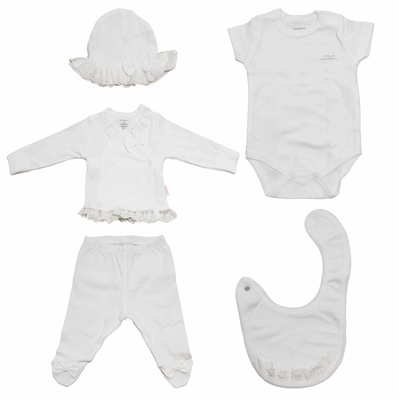 ست لباس نوزادی اندی واوا مدل 1200White