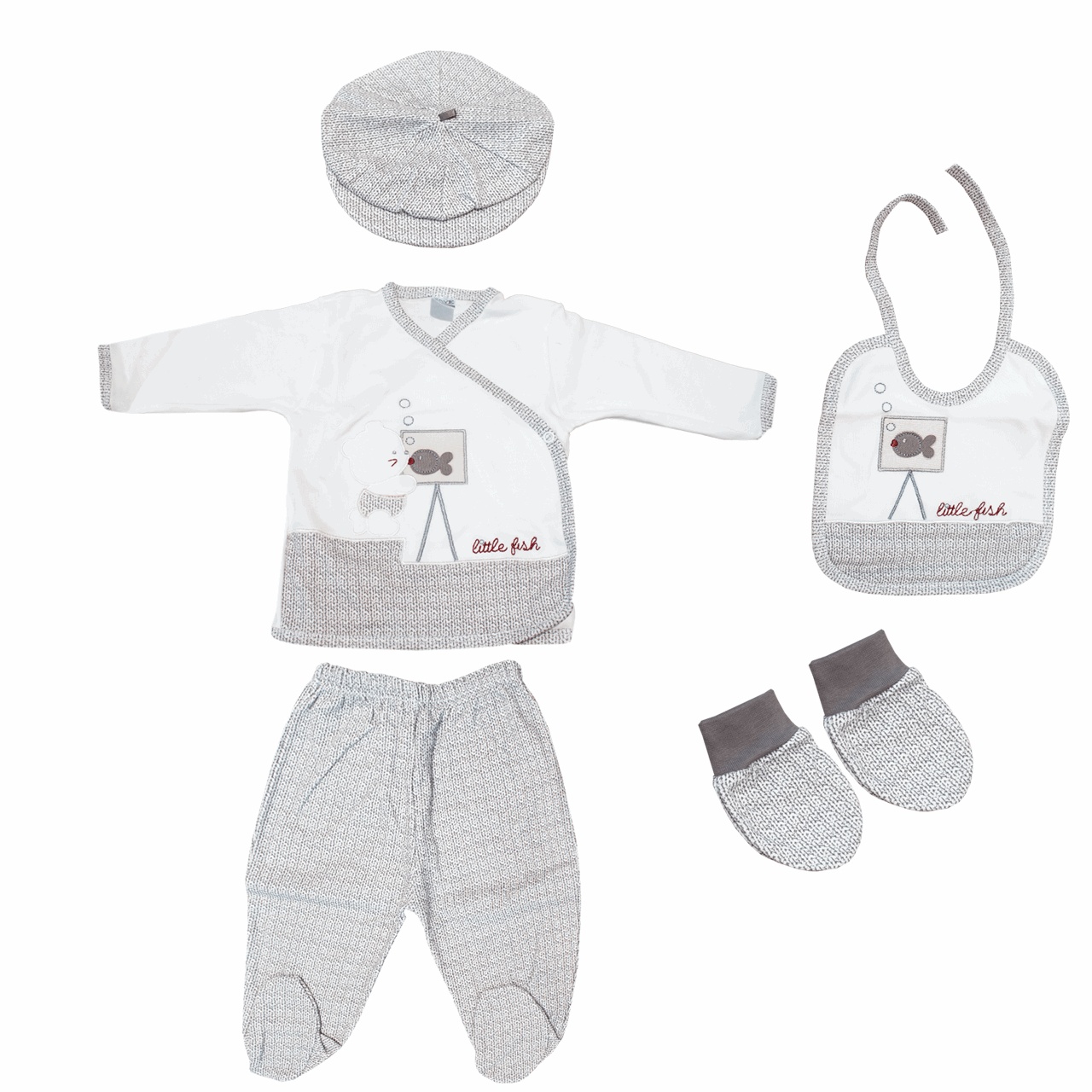 ست لباس نوزادی گایه  مدل 702Gray