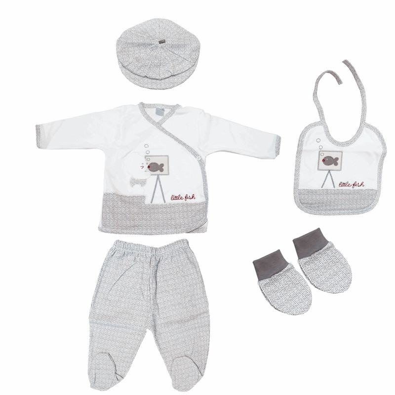 ست لباس نوزادی گایه  مدل 702Gray