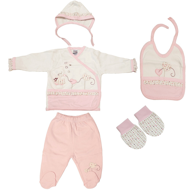 ست لباس نوزادی گایه  مدل 377Pink