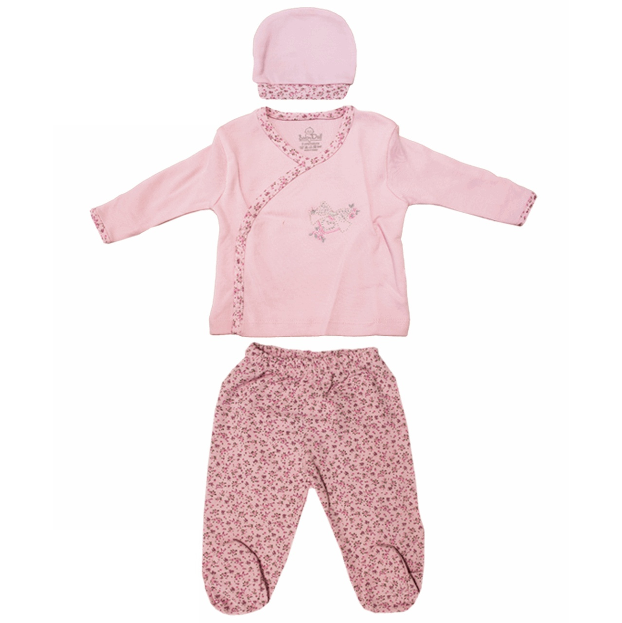 ست لباس نوزادی بیبی دال مدل 7087Pink