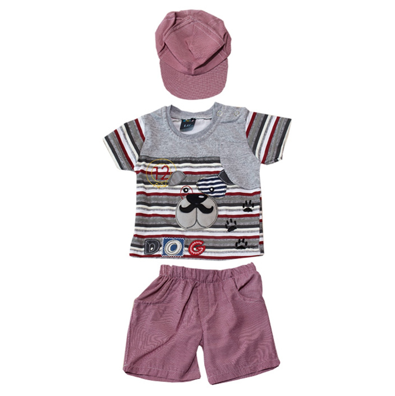 ست لباس پسرانه پاکل مدل 1428 gray2