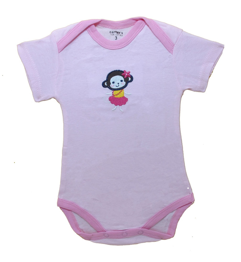 لباس بادی دخترانه کارترز مدل happy monkey