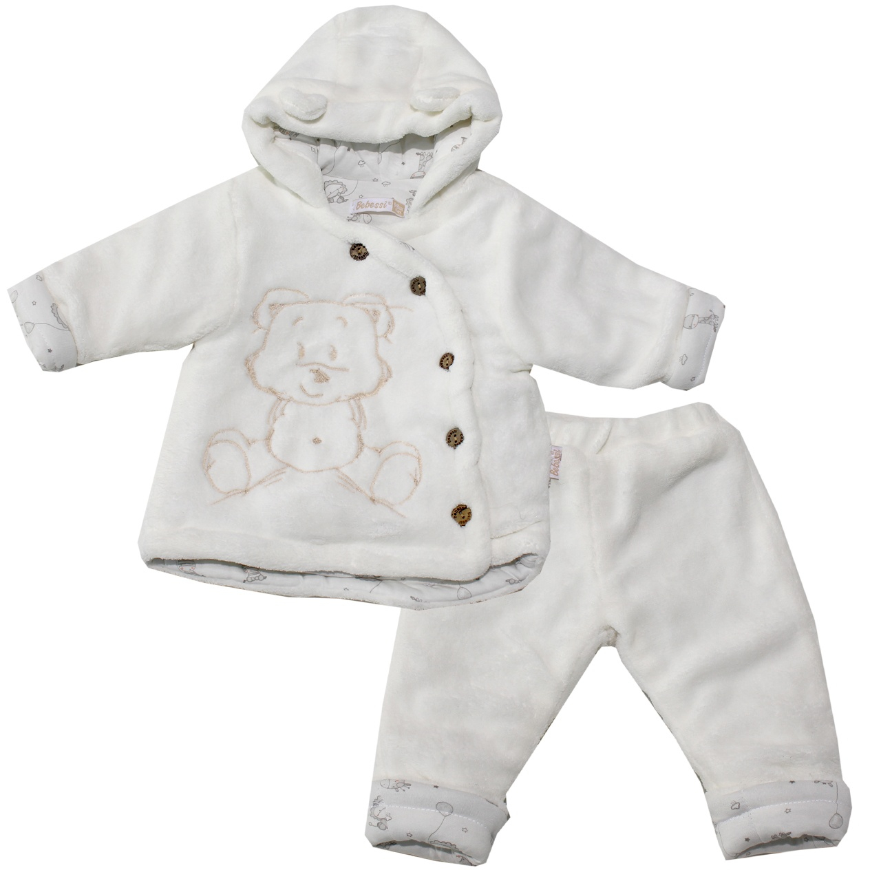 ست کاپشن و شلوار نوزادی ببسی مدل 3035 White