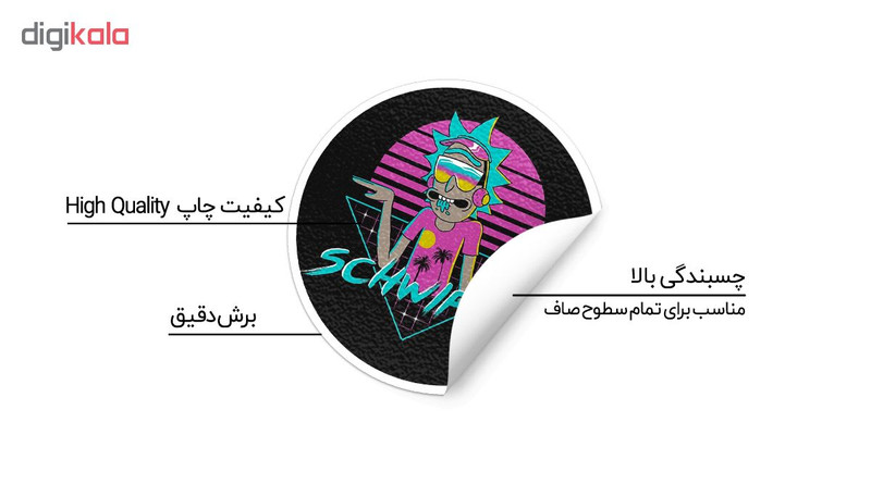 استیکر لپ تاپ ماسا دیزاین طرح Rick and Morty مدل STK746