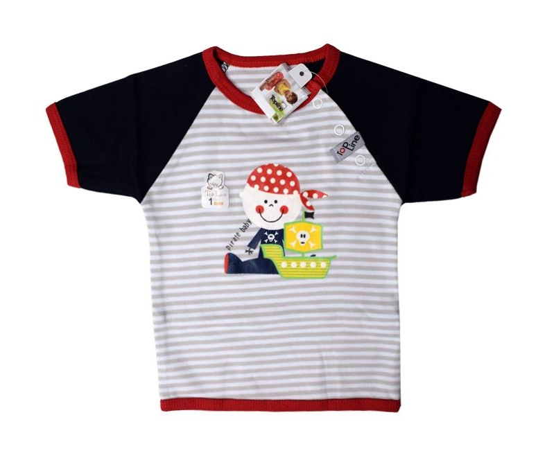 تی شرت آستین کوتاه نوزادی تاپ لاین طرح دزد دریایی -  - 2