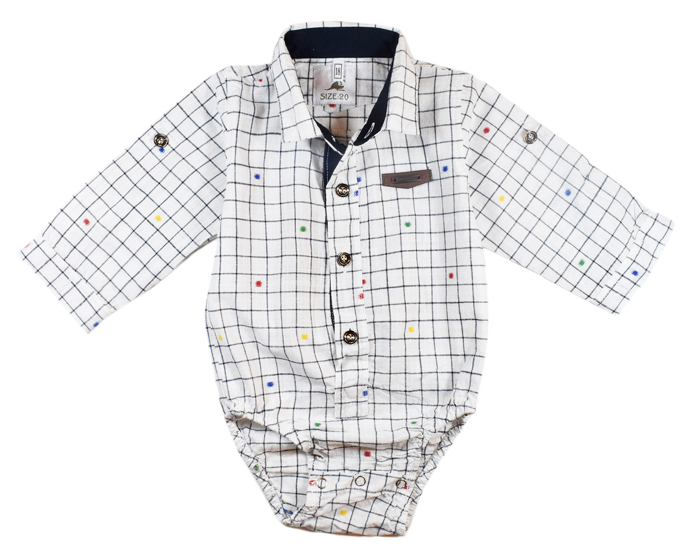 زیر دکمه دار آستین بلند کانگورو مدل 1Dotted W کد 002