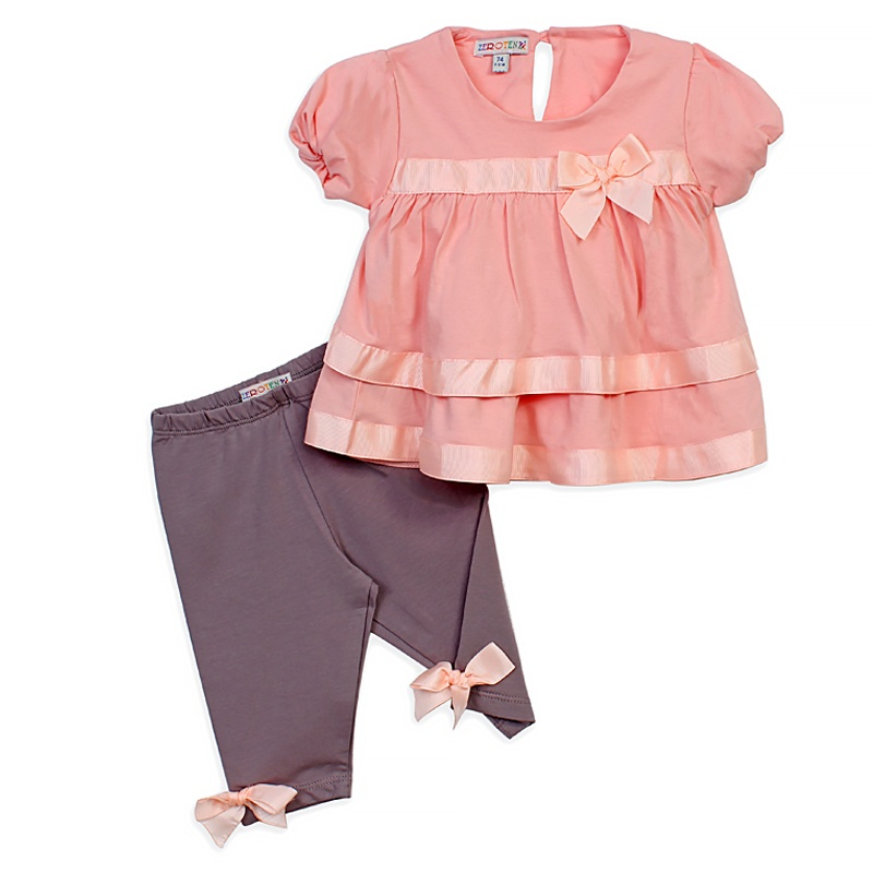 ست پیراهن و لگینگ نوزادی دخترانه زیروتن مدل 569472437800-116-A