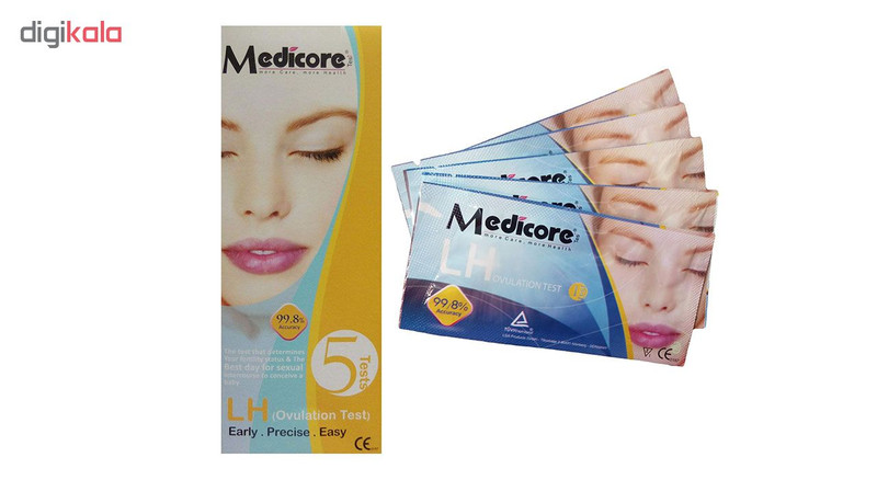 تست تخمک گذاری مدیکور مدل LH بسته 5 عددی به همراه بی بی چک وندفو مدل SEGAL مجموعه 2 عددی