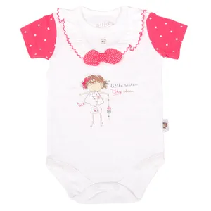 زیر دکمه دار آستین کوتاه نیلی مدل دخترک