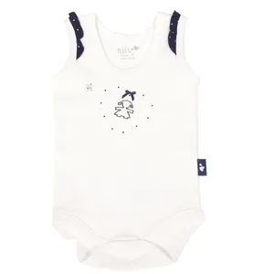 زیر دکمه دار رکابی نوزادی نیلی مدل sweet heart