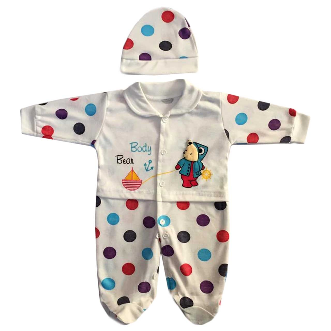 ست لباس نوزادی طرح قایق کد A4